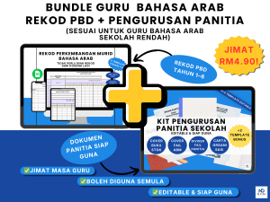 Bundle Guru Bahasa Arab Tahun 1-6 Rekod PBD Bahasa Arab dan Kit Pengurusan Panitia Sekolah Editable