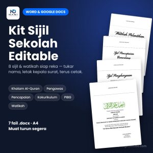 Kit Sijil Sekolah Editable – 8 sijil & watikah Word dan Google Docs